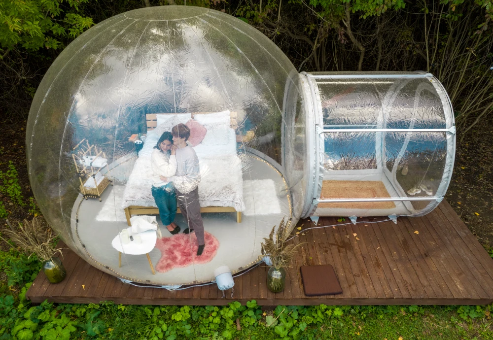 camping in bubble tent